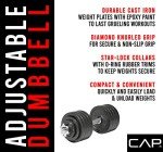 CAP Barbell 52.5-Pound Adjustable Dumbbell Set, Single, Black