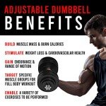 CAP Barbell 52.5-Pound Adjustable Dumbbell Set, Single, Black