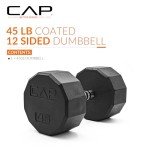 CAP Barbell 12-Sided Coated Dumbbell, 45 LB