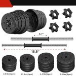 66LB Adjustable Dumbbells Set, Dumbbells Adjustable Weight with Non-Slip Metal Handles, Home Gym Fitness Equipment for Men and Women Strength Training Dumbbells set of 2 (Pair)