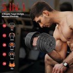 66LB Adjustable Dumbbells Set, Dumbbells Adjustable Weight with Non-Slip Metal Handles, Home Gym Fitness Equipment for Men and Women Strength Training Dumbbells set of 2 (Pair)
