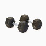 Fitvids Rubber Encased Hex Dumbbell, 25LB Pair