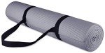 Fitvids All-Purpose 1/4-Inch High Density Anti-Tear Exercise Yoga Mat with Carrying Strap, Gray