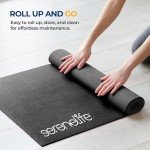 SereneLife Yoga Mat 30" x 60", 6mm Extra Thick, Soft, Non-Slip Exercise & Fitness Mat, Anti-Tear for All Types of Cardio, Gym, Pilates, Stretching & Floor Workout For Travel, Lightweight, Men & Women