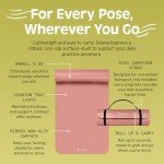 Retrospec Solana Yoga Mat 1/2" Thick w/Nylon Strap for Men & Women - Non Slip Excercise Mat for Yoga, Pilates, Stretching, Floor & Fitness Workouts, Rose