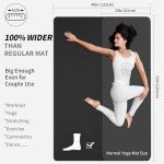 CAMBIVO Large Yoga Mat (6'x 4'), Extra Wide Workout Mat for Men and Women, 1/3 &1/4 Thick Exercise Fitness TPE Mat for Home Gym, Yoga, Pilates, Workout (Black),6mm
