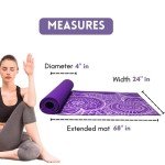 THE FINIX Yoga Mat 1/10 inch Thick w/Carrying Strap,Non-Slip NBR Mat for Fitness Pilates Stretching and Floor Excercise, Purple