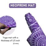 THE FINIX Yoga Mat 1/10 inch Thick w/Carrying Strap,Non-Slip NBR Mat for Fitness Pilates Stretching and Floor Excercise, Purple