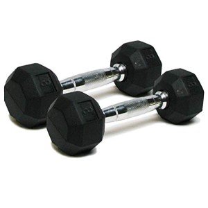SPRI Deluxe 8-Pound Rubber Dumbbell Set of 2