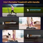 3-in-1 Portable Treadmill with Handle Bar
