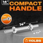 Yes4All Standard Dumbbell Handles with Collars - Set of 2