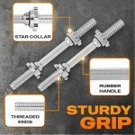 Yes4All Standard Dumbbell Handles with Collars - Set of 2