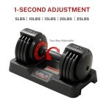 Adjustable 5-in-1 Dumbbells, 25LB Home Trainer