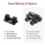 Adjustable 5-in-1 Dumbbells, 25LB Home Trainer