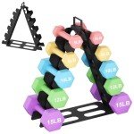 5-Tier A-Frame Dumbbell Rack Organizer (Black)