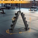 5-Tier A-Frame Dumbbell Rack Organizer (Black)