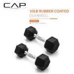 10 LB Coated Hex Dumbbell Weight Pair