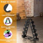 5-Tier A-Frame Dumbbell Rack Organizer (Black)
