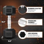 Yes4All 20 lbs Chrome Grip Hex Dumbbells Pair