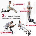 3-in-1 Foldable Rowing Machine with LED Monitor