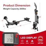 3-in-1 Foldable Rowing Machine with LED Monitor