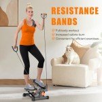 Mini Stair Stepper with Resistance Bands for Home Fitness