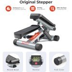 Sunny Health & Fitness Mini Stepper with Resistance Bands