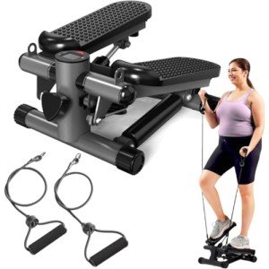 Mini Stair Stepper with Resistance Bands for Home