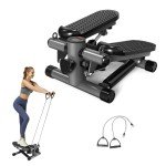 Compact Stair Stepper with LED Display and Resistance Bands
