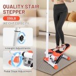 Adjustable Home Stepper with Resistance Bands and Monitor