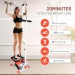 Adjustable Home Stepper with Resistance Bands and Monitor