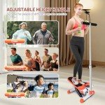 Adjustable Home Stepper with Resistance Bands and Monitor
