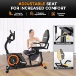 Comfortable Recumbent Exercise Bike with LCD Display