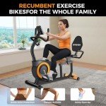 Comfortable Recumbent Exercise Bike with LCD Display