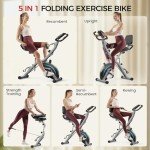 Pleny 5-in-1 Folding Exercise Bike for Home