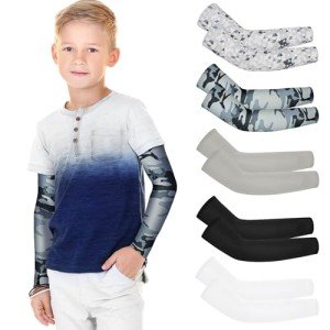 Kids' UV Protection Baseball Arm Sleeves - 5 Pairs