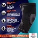 Knee Compression Sleeves for Pain Relief – 2 Pack