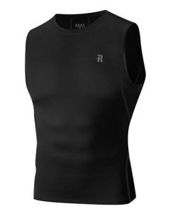 Men's Sleeveless Compression Workout Tank - Black