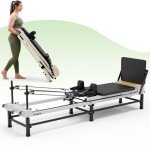 Foldable Pilates Reformer with Adjustable Heights