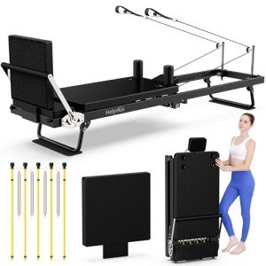 90" Foldable Pilates Reformer Machine for Home Gym
