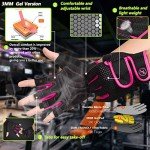 MOREOK Padded Fingerless Workout Gloves - Pink