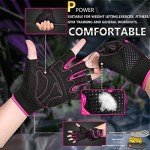 MOREOK Padded Fingerless Workout Gloves - Pink