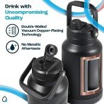 Insulated 1 Gallon Water Bottle - Midnight Black