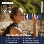 Collapsible Silicone Water Bottle - 610ml Dark Blue