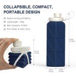 Collapsible Silicone Water Bottle - 610ml Dark Blue