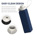 Collapsible Silicone Water Bottle - 610ml Dark Blue
