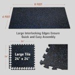 48 Sq Ft Interlocking Exercise Mats for Home Gym