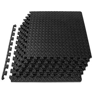 ProsourceFit Interlocking Foam Exercise Mat - Black