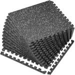 12 Pcs Interlocking Rubber Gym Mats for Home Fitness