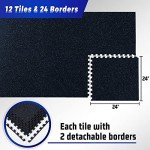 12 Pcs Interlocking Rubber Gym Mats for Home Fitness